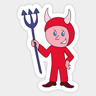 Cute Devil Halloween Costume Sticker